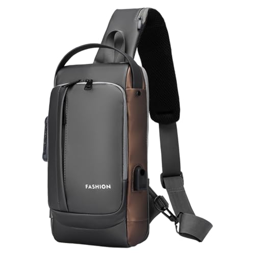GUSTAVE® Sling Bag for Men - Waterproof Fashion Chest Bag with Handle, Lightweight Multi-Pocket Shoulder Bag for Travel, Hiking, Cycling & Commuting, Digital Password Lock, Compact Design, Grey GUSTAVE® Sling Bag for Men - Waterproof Fashion Chest Bag with Handle, Lightweight Multi-Pocket Shoulder Bag for Travel, Hiking, Cycling & Commuting, Digital Password Lock, Compact Design, Grey